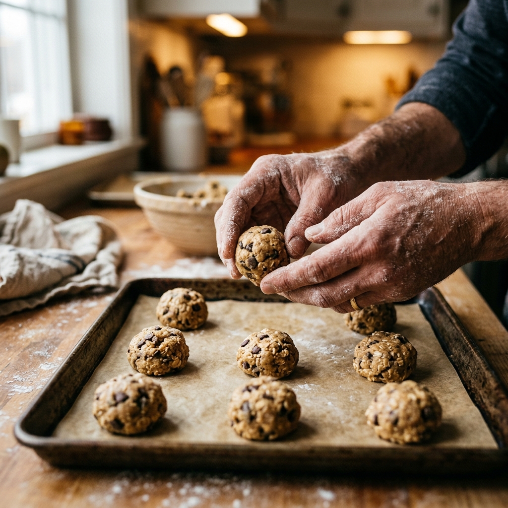 Sheila baking cookies