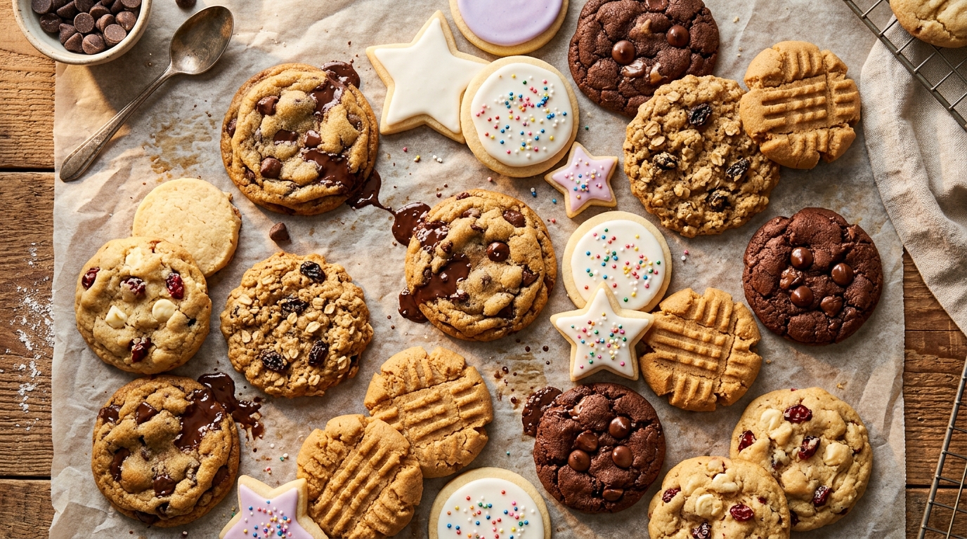 Assorted fresh-baked cookies